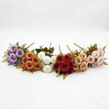 BUQUÊ DE ROSAS ARTIFICIAIS X7 40CM 131012