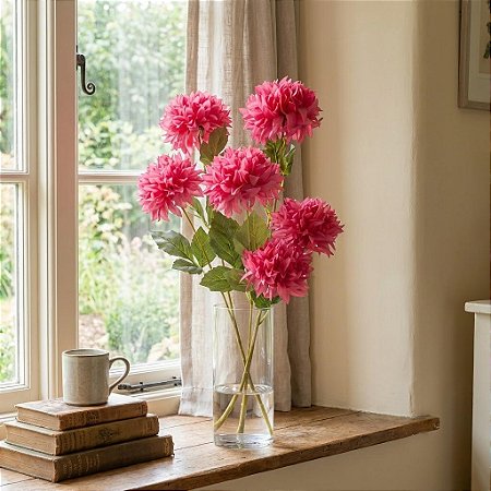 GALHO ALLIUM CRISANTEMO X4 PINK 50CM 131202