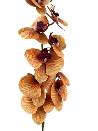 ORQUIDEA SILICONE TOQUE REAL LARANJA X9 110CM FLOR ARTIFICIAL 12941L