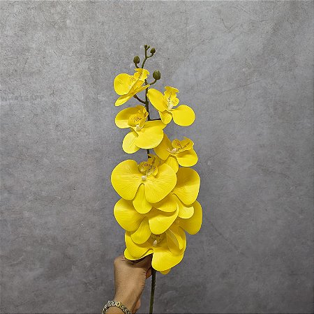 HASTE ORQUÍDEA 3D GRANDE X9 - AMARELO 105 CM 13424