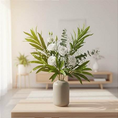 HASTE BUQUE FOLHAS  70CM