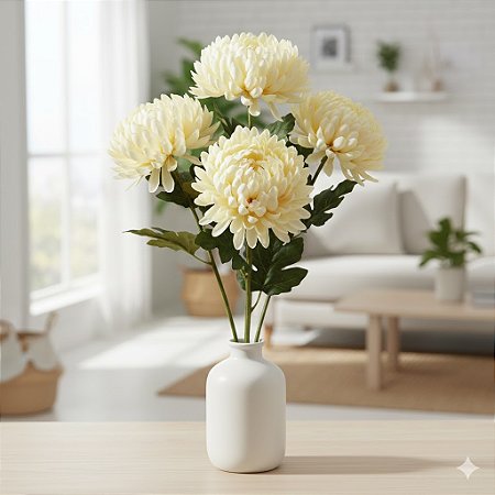 HASTE CRISANTEMO CREME 72CM