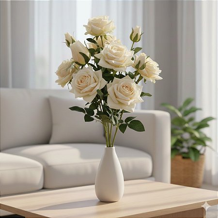 HASTE DE ROSA X3 CREME 80CM 131271