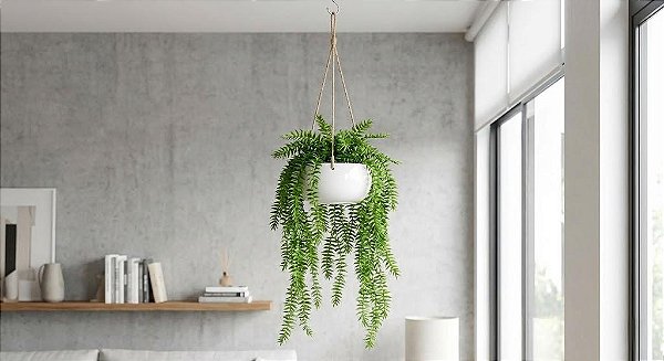 PENDENTE HUPERZIA ARTIFICIAL LUXO VERDE EM SILICONE 100CM 131429