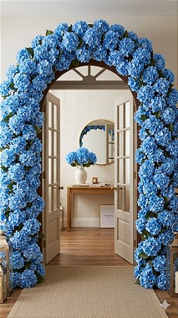 BUQUE DE HORTENSIA AZUL C/5 GALHOS 49CM-132057