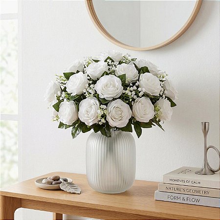 MINI BUQUE DE ROSA X5 30CM 132043