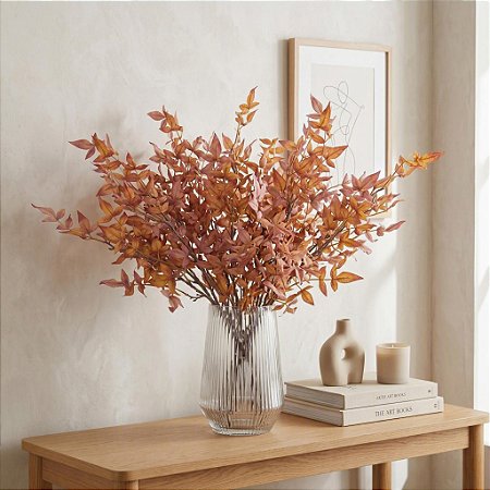 HASTE DE FOLHAS LARANJA 100CM 131997
