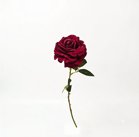 HASTE ROSA AVELUDADO MARSALA 65CM