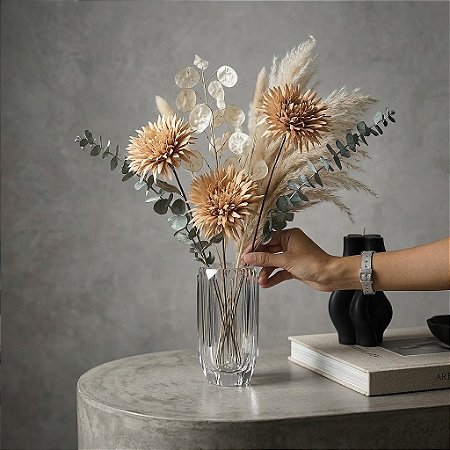HASTE DE DALIA CHA COM FOLHAS 35CM 132138