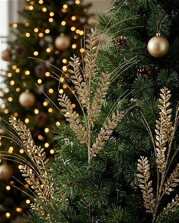HASTE DE NATAL 5 GALHOS 70CM DOURADO