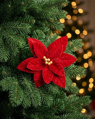 FLOR - 30CM - 10 PETALAS - VERMELHO