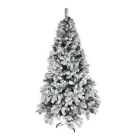 ARVORE DE NATAL POLO NORTE SUPREMA 180CM NEVADA FLOCADA 700 GALHOS PE DE FERRO