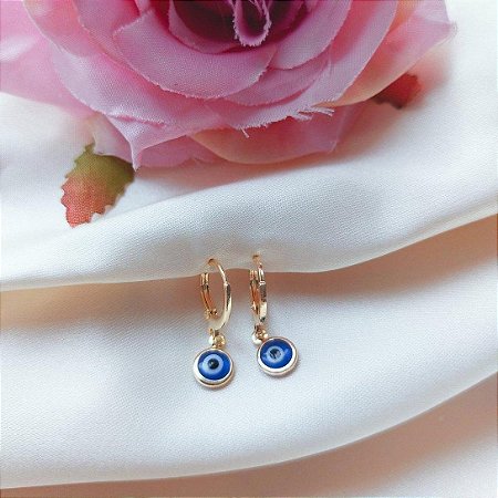 Brinco Argolinha Click Olho Grego