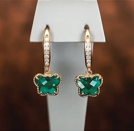 Brinco Trevo Esmeralda