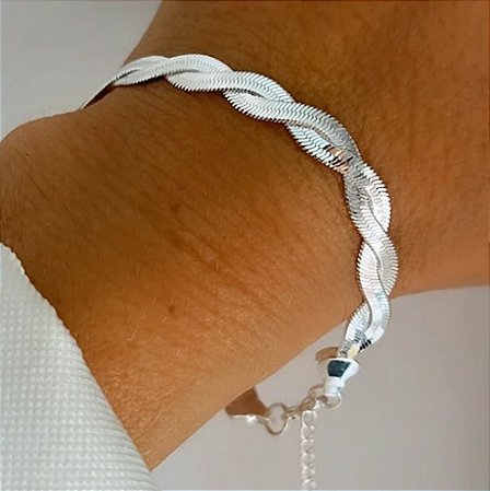 Pulseira Trançada Dois Fios