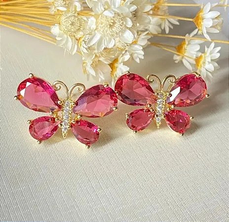 Brinco Borboleta Com Zircônia