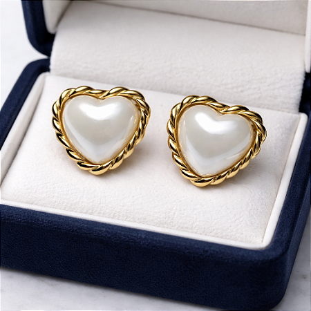 Brinco Coração Perolado