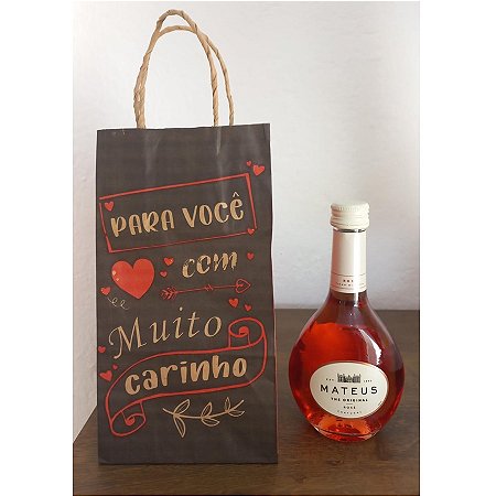 [Pronto Para Presentear] Mateus Rosé Baby 187ml + Sacola Kraft Mini Para Presente