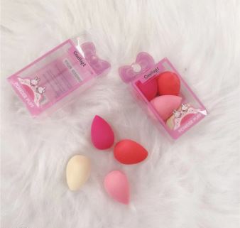 Mini Esponja Powder Puff de Maquiagem 4 unid