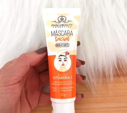 Máscara Facial Hidratante Vitamina C Bisnaga - PhálleBeauty