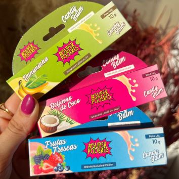 Hidratante Candy Lip Balm Labial Gloss Protetor Lábios Make Sabores Super Poderes - PRIMO DO CARMED