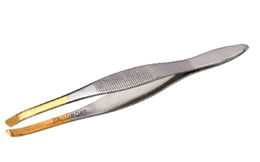 Pinça Para Sobrancelha Dourada Com Prata, Pinça Profissional, Pinça Para Sobrancelha