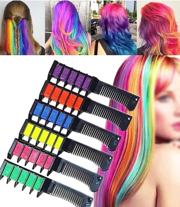 Pentes Com Giz Colorir Cabelo Carnaval Tinta Festa/Festas/Fãs/Ferramenta De Cosplay