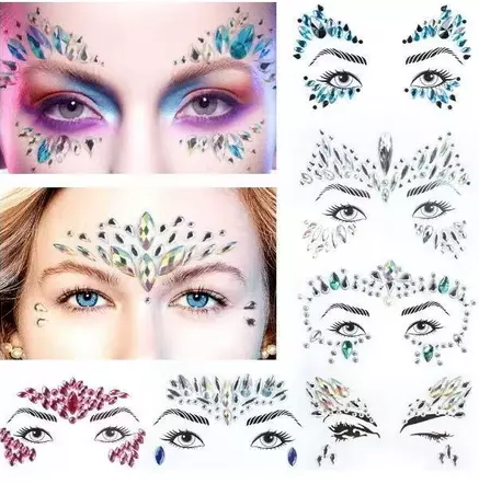 Adesivo Para O Rosto E Unha Strass Cristais Maquiagem Para O Carnaval Fantasia Sereia