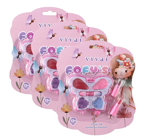 Estojo de Maquiagem Infantil Vivai Fofys - Sombra e Baton