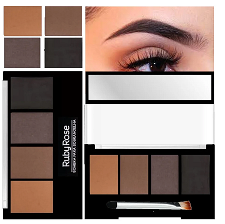 Paleta De Sombra Para Sobrancelha Ruby Rose - Trio De Sombra