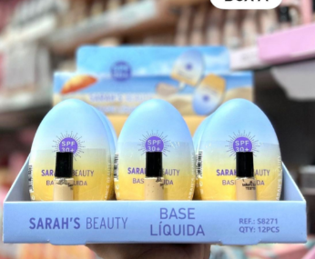 Base Líquida Sarah's Beauty FPS 30 38ML + Cobertura Natural Longa Duração TONS CLAROS