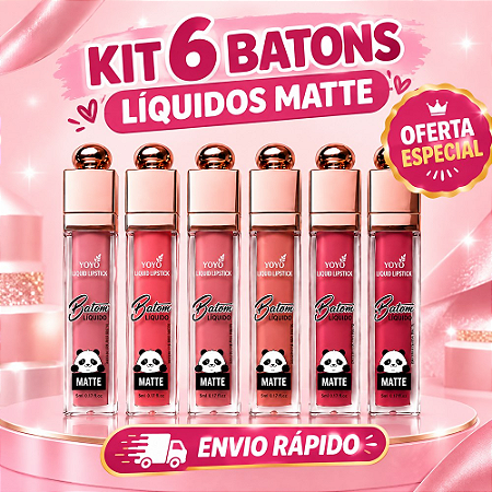 Batom Líquido Grupo B Yoyo Maquiamor Matte Alta Pigmentação Longa Duração Cores Lindas Maquiagem