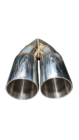 Ponteira dupla esportiva em inox com 3.5 polegadas - UNION