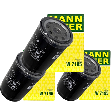 KIT 3 Filtros de óleo MANN W7195