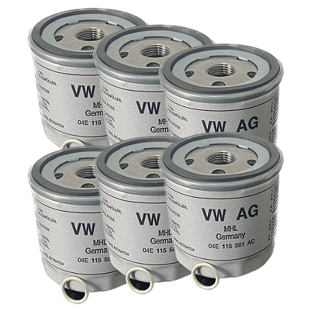 KIT 6 Filtro de óleo + BRINDE (Anel de Bujão) ORIGINAL Volkswagen