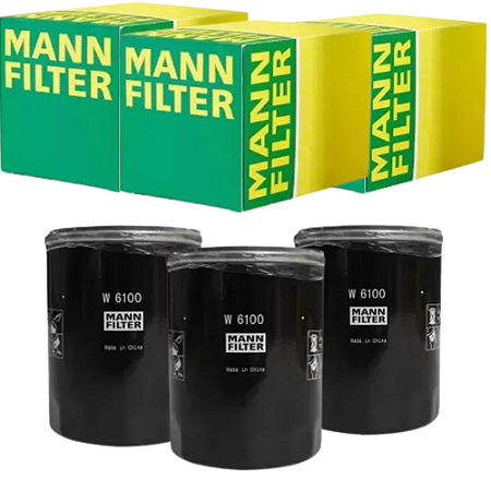 KIT 3 Filtros de óleo MANN W6100