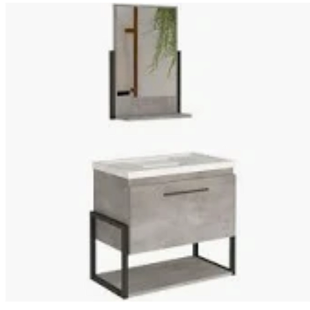 ARMARIO METALO 60CM C/ ESPELHEIRA METALON TITANIUM