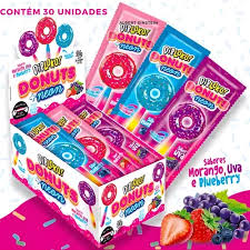 Pirulito Dip Loko Donuts Neon cx c/30 un