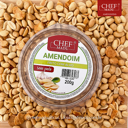 Amendoim Frito Sem Pele Com Alho Chef Madu 200g