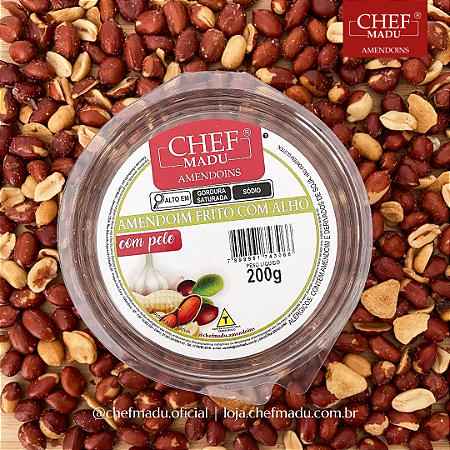 Amendoim Frito Com Pele Com Alho Chef Madu 200g