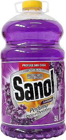 Desinfetante Líquido para uso Geral, Lavanda, Sanol, 5 Litros, Roxo
