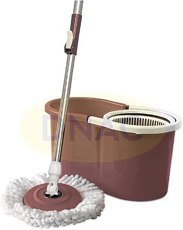 Mop 3 Em 1 Giratório 360° Spin Rosa 9l Compact Com Esfregão Para Limpeza Geral - Nobre