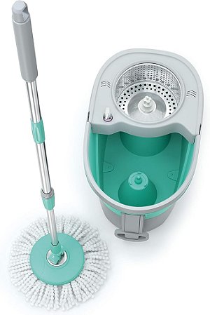 Mop Giratório Ciclone, Balde 20 litros com cesto inox e Rodinhas, MOP7290, Flash Limp