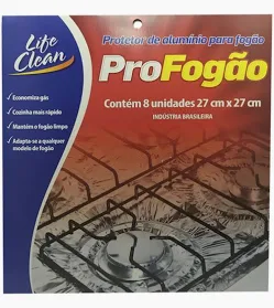 Protetor de Fogão Alumínio 12 Unidades Boca Individual 27x27cm Life Clean