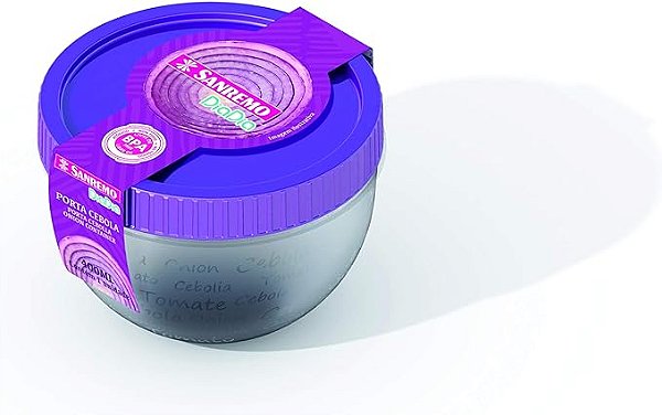 Pote Cebola Sanremo Fundo Cristal, Tampa Roxa 175 ml
