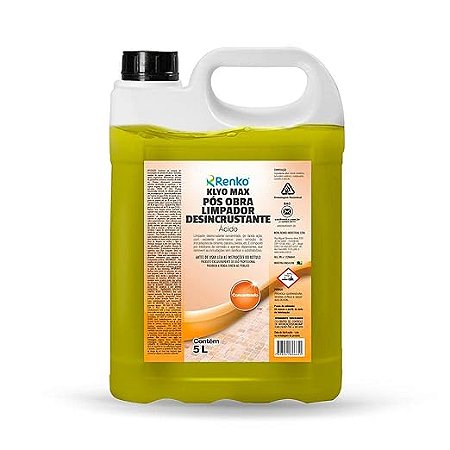 Pós Obra Limpador Desincrustante Ácido Klyo Max 5L - Renko