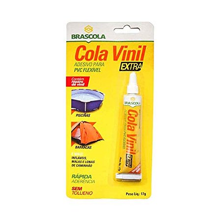 Cola Vinil Extra Adesivo para PVC Flexível 17g Brascola