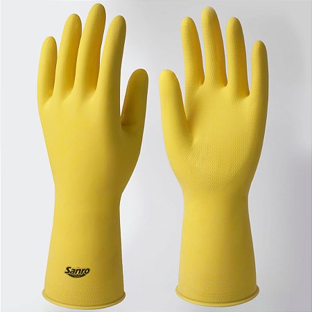 LUVA DE LIMPEZA SANRO FIT AMARELA PAR
