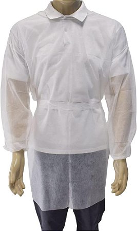 AVENTAL TNT MANGA LONGA 20 GRAMAS C/ 10 UNIDADES