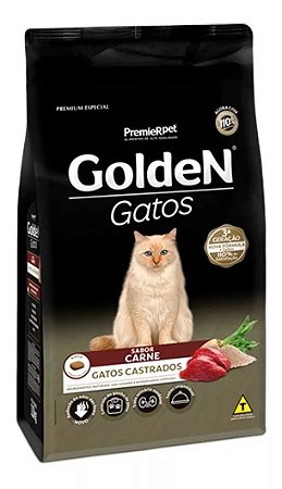 Ração Golden para gatos castrados sabor carne 3Kg